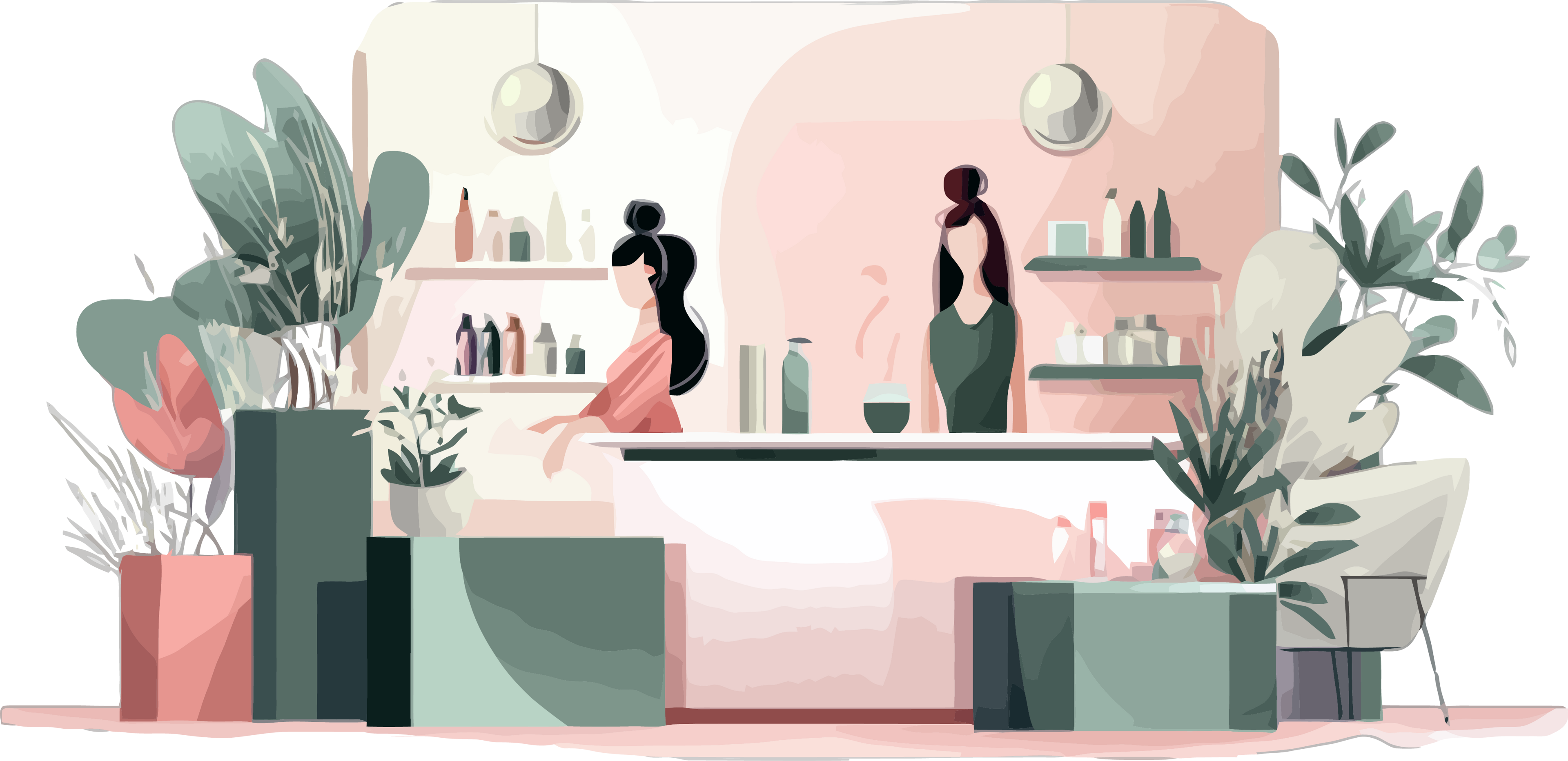 Ilustração de salão organizado